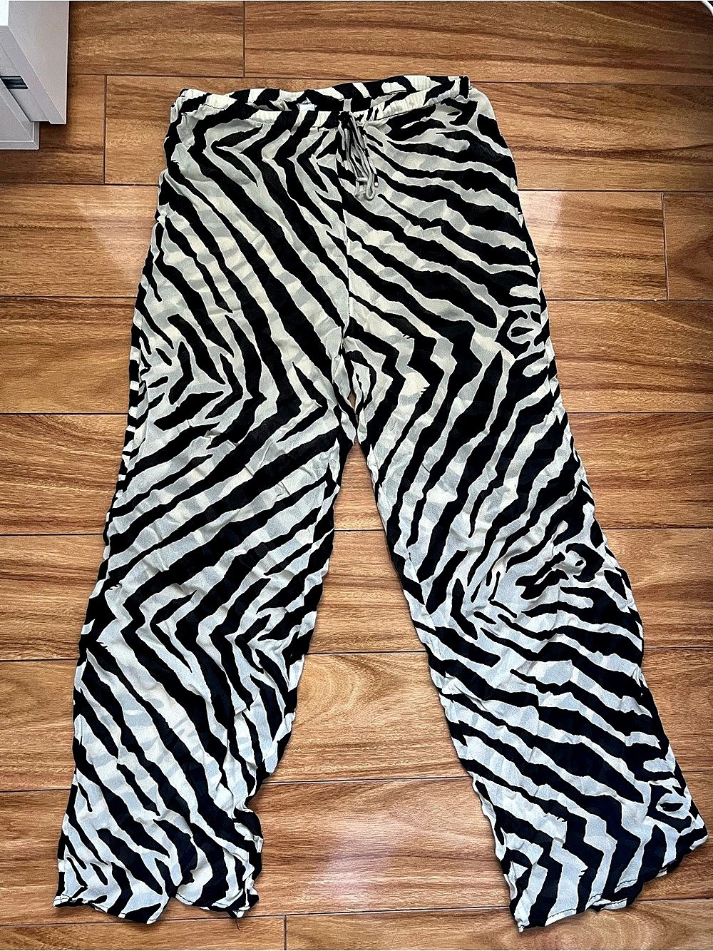 Rat and Boa Zephyr Wide Leg Zebra Print Pants Size Small Like New